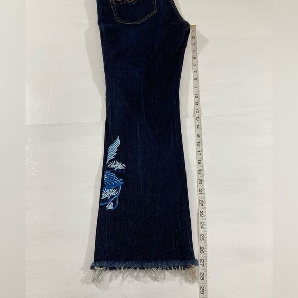 Polo Ralph Lauren Jeans Women’s 28 Blue Denim Chrystie Kick Flare Crop - Picture 12 of 13